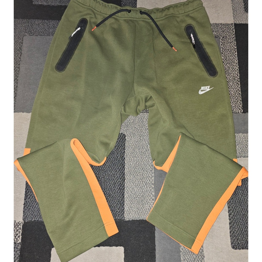Nike Tech Fleece Joggers Mens XXL Olive Orange FD9690-326 New Without Tags
